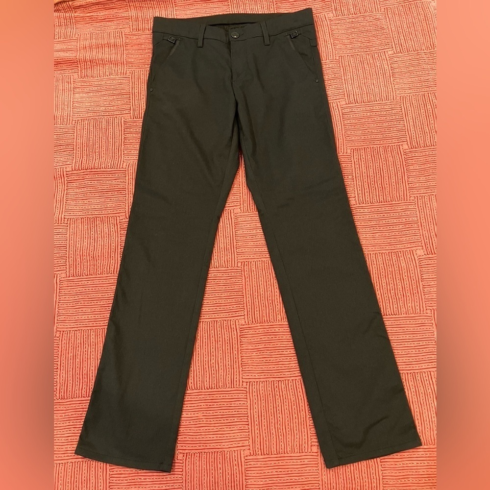 Weaver tailored Men's Black on black checkered Dress Pants W32L34 rise 9.5”